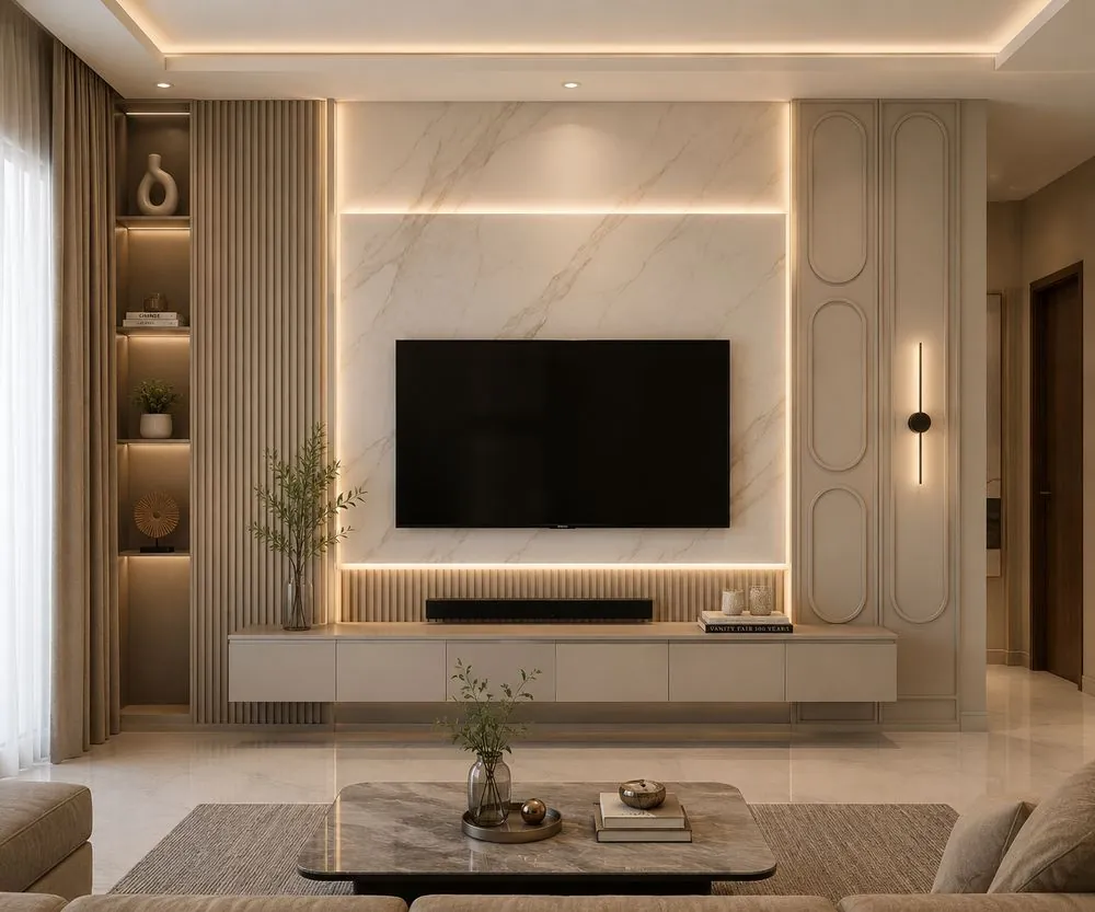 Living Room TV Unit — RESIDENTIAL interior